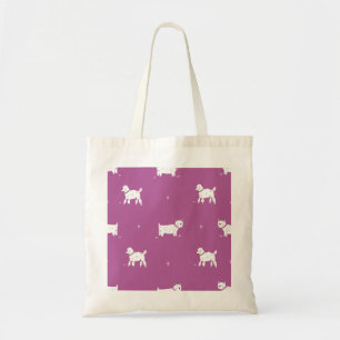 Bolsa Tote Poodle Roxo: Padrão Retroativo Monocromático