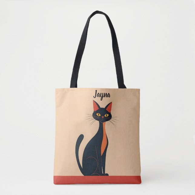 Bolsa Tote Pop Art Black Cat (Frente)