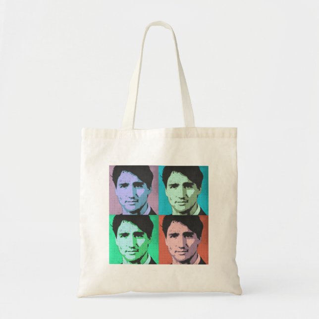 Bolsa Tote Pop art Justin Trudeau - 2-.png sem redução (Frente)