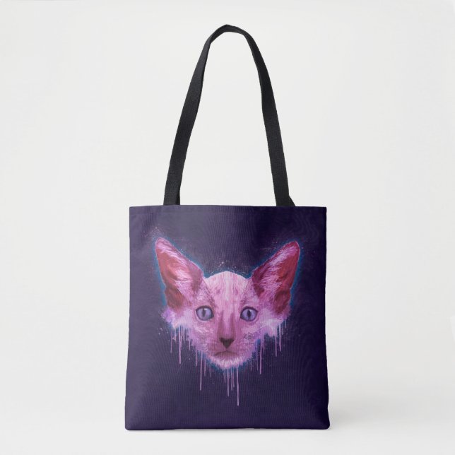 Bolsa Tote Pop Art Lykoi Werewolf Cat (Frente)