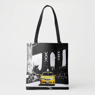 Bolsa Tote Pop Art Nyc New York Yellow Taxi Brooklyn Bridge