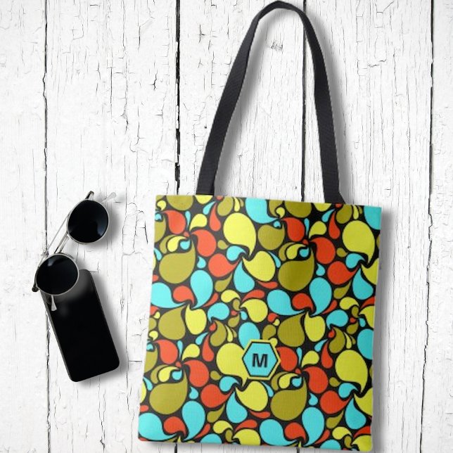 Bolsa Tote Pop Art Paisley Monograma (Criador carregado)