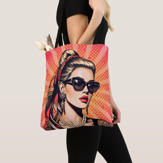 Bolsa Tote Pop Art Woman  Retro Chic (Close Up)