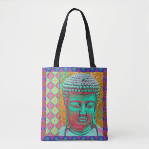 Bolsa Tote Pop Buda em Verde, Amarelo, Vermelho, Azul, Magent