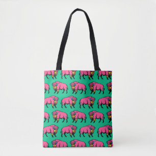 Bolsa Tote Pop de Arte Colorida do Sudoeste Buffalo/Bison