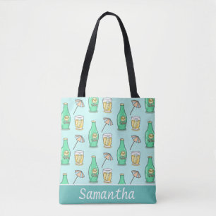 Bolsa Tote Pop de soda bonito e guarda-chuva de praia Summery