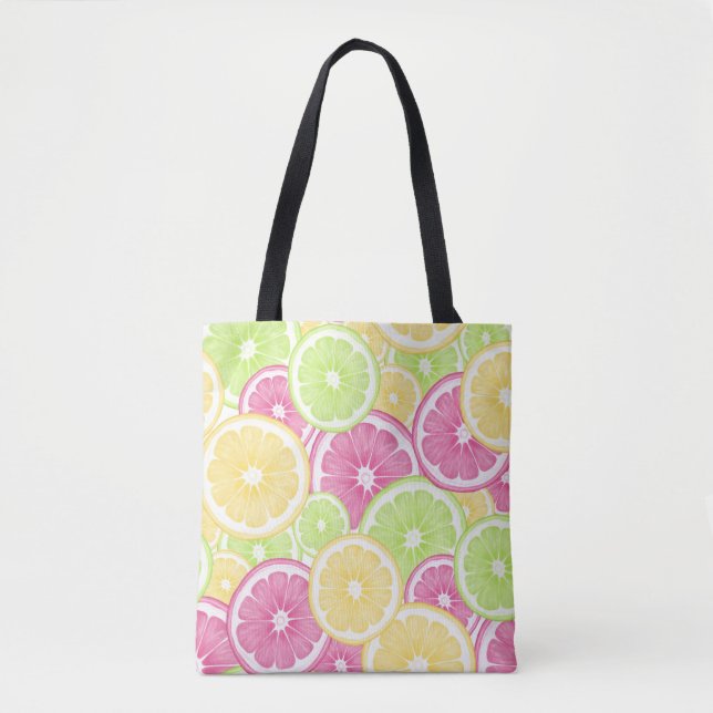 Bolsa Tote Pop de Verão de Citros Brilhante e Brilhante (Frente)