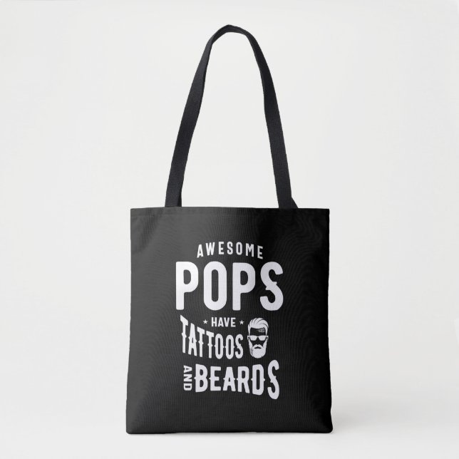 Bolsa Tote Pop incríveis têm tatuagens e barbas (Frente)
