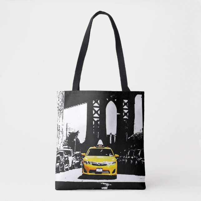 Bolsa Tote Popart do Brooklyn Amarelo Nova Iorque Nyc (Frente)