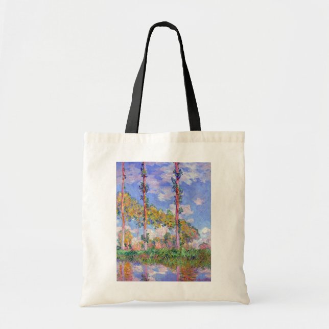 Bolsa Tote Poplars no Sol, Monet (Frente)