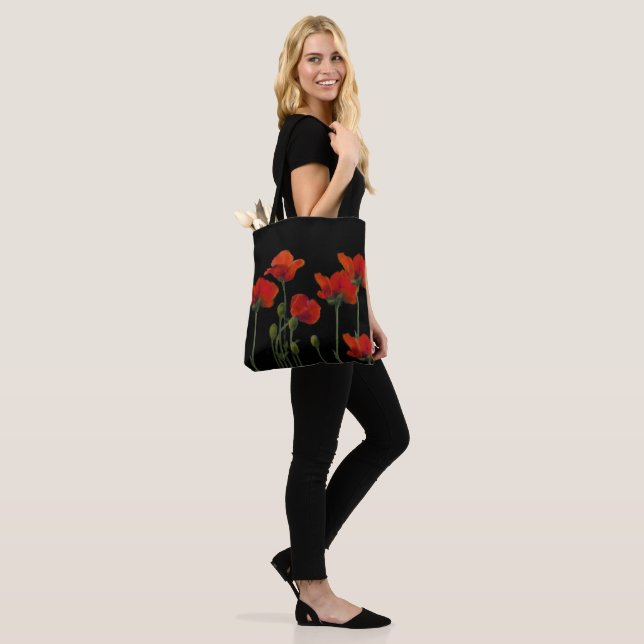 Bolsa Tote Poppies de Preto (No(a) Modelo)