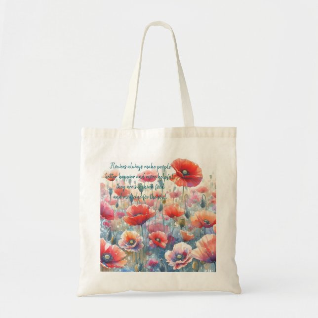 Bolsa Tote Poppies e Cotação da Islândia (Frente)