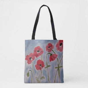 Bolsa Tote Poppies Vermelhos Selvagens