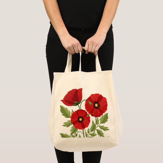 Bolsa Tote Poppy alegre Flores de Verão (Frente (produto))
