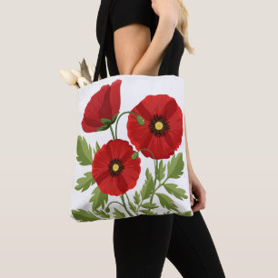 Bolsa Tote Poppy alegre Flores de Verão