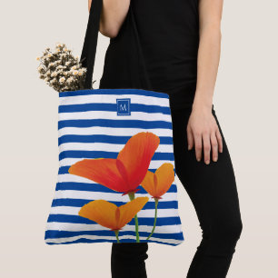 Bolsa Tote Poppy Blue Stripes Monograma