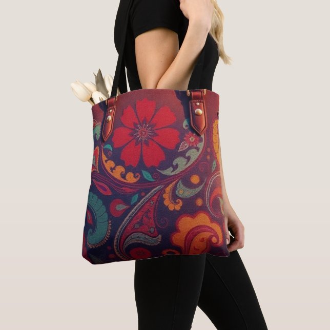 Bolsa Tote Poppy & Paisley: (Close Up)
