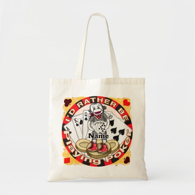 Bolsa Tote Pôquer de Macaco de Meia (Frente)