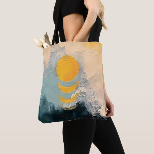 Bolsa Tote Pôr do Sol Abstrato – Calma Dourada Sobre Horizont