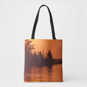 Bolsa Tote Por do sol alaranjado dourado profundo no
