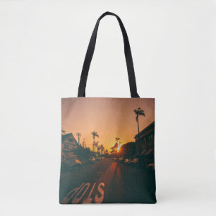 Bolsa Tote Pôr do sol ao longo do horizonte