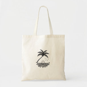 Bolsa Tote Pôr do Sol de Palma Tropical – Arte de Linha Minim