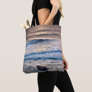 Bolsa Tote Pôr do sol delicado na praia