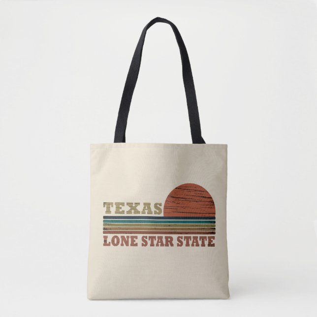 Bolsa Tote pôr do sol do Texas vintage (Frente)