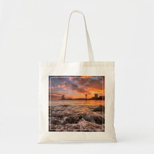 Bolsa Tote Por do sol em Barcelona (Frente)