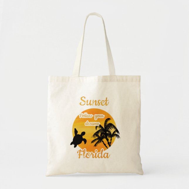 Bolsa Tote Pôr do Sol Fofo na Flórida   (Frente)