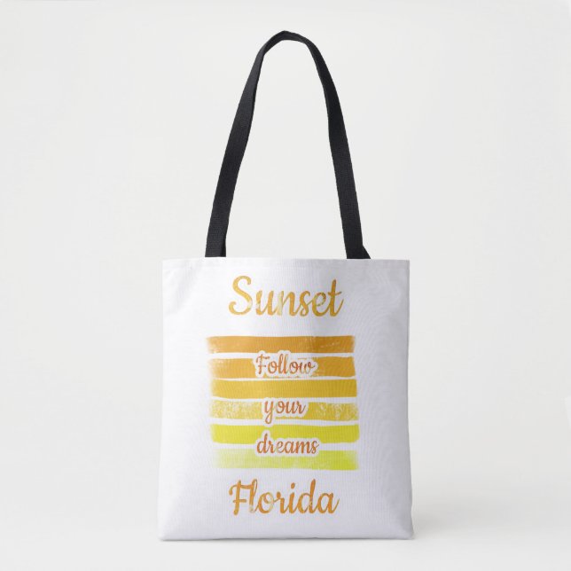 Bolsa Tote Pôr do Sol Fofo na Flórida   (Frente)