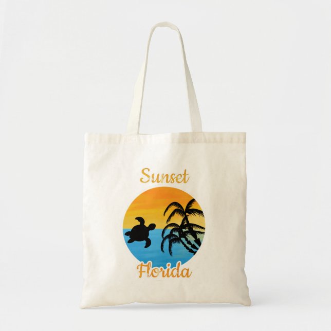 Bolsa Tote Pôr do sol fofo na Flórida    (Frente)