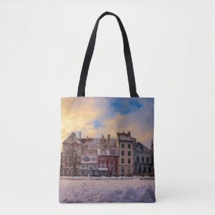 Bolsa Tote Pôr do sol na rua em Riga