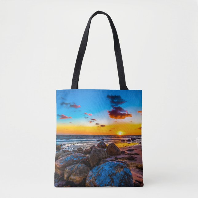Bolsa Tote Por do sol no mar (Frente)