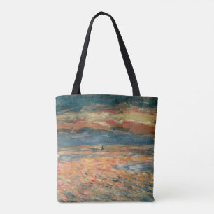 Bolsa Tote Pôr do sol no mar de Pierre Renoir, Arte Fino Anti