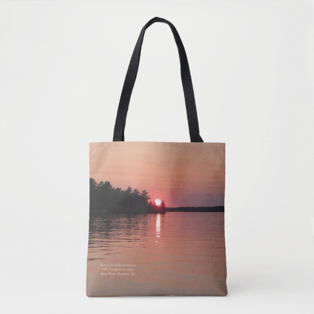 Bolsa Tote Por do sol no Vermilion do lago (Frente)