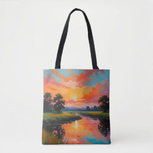 Bolsa Tote Pôr do sol pelo rio
