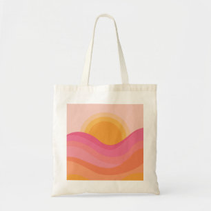 Bolsa Tote Pôr do Sol Retrô Abstrato