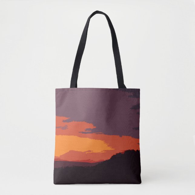 Bolsa Tote pôr do sol simplificado (Frente)
