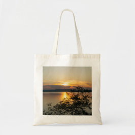 Bolsa Tote Pôr do sol sobre o Lago Balaton, Hungria.