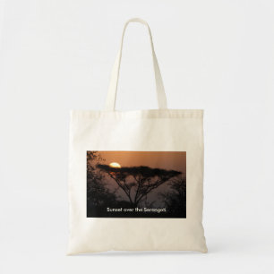 Bolsa Tote Por do sol sobre o Serengeti
