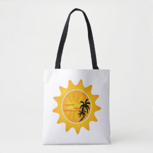 Bolsa Tote pôr do sol tropical