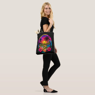 Bolsa Tote Pôr do Sol Tropical na Praia do Sol da Meia-Noite
