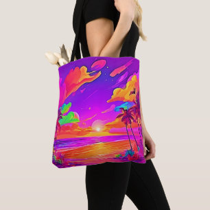 Bolsa Tote Pôr do Sol Tropical Vibrante