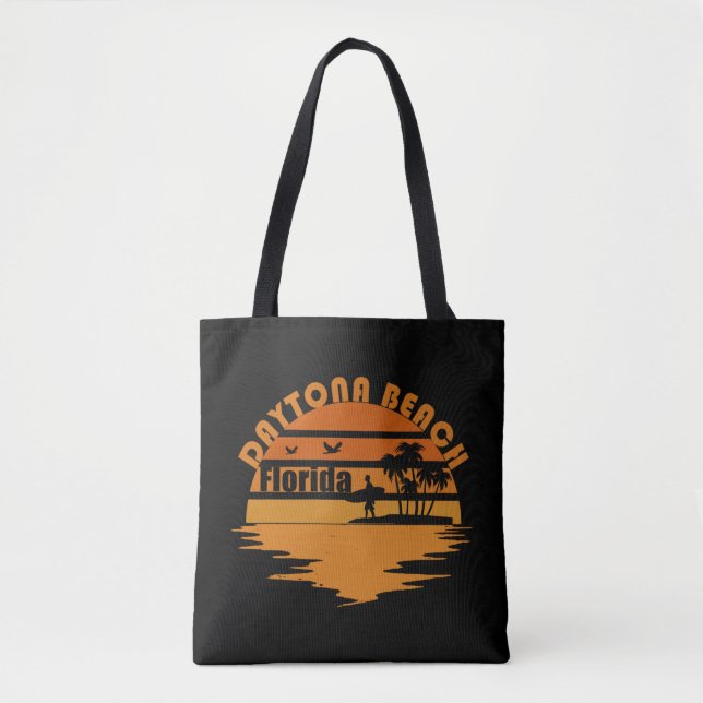 Bolsa Tote Pôr do sol vintage Daytona Beach Flórida (Frente)