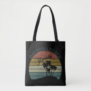 Bolsa Tote Pôr do sol vintage de verão em Daytona Beach Flóri