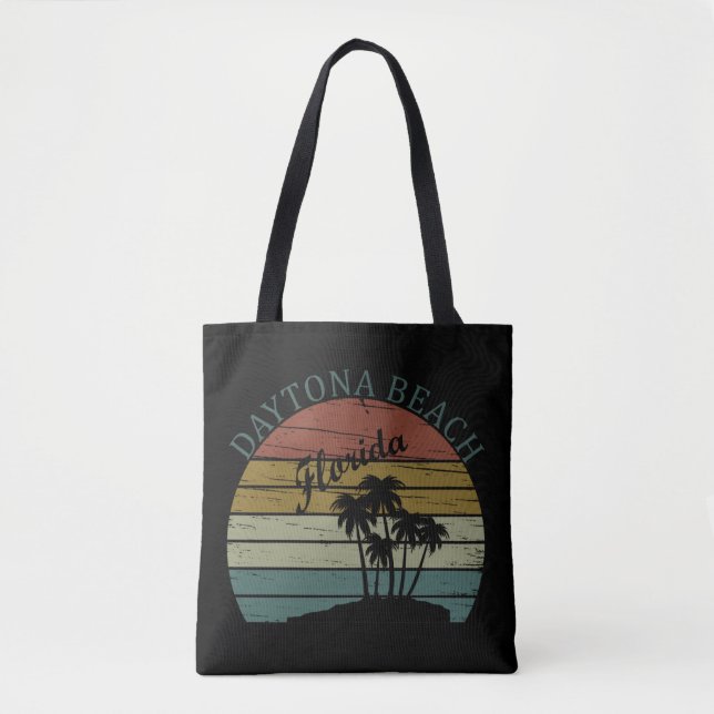 Bolsa Tote Pôr do sol vintage de verão em Daytona Beach Flóri (Frente)