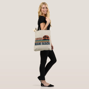 Bolsa Tote pôr do sol vintage Miami Beach Flórida