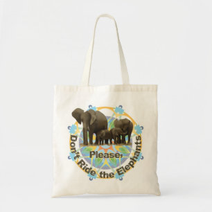 Bolsa Tote "Por favor não monte sacola dos elefantes"