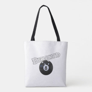 Bolsa Tote Por Trás Da Oito Bola Engraçado "Por Trás da Bol